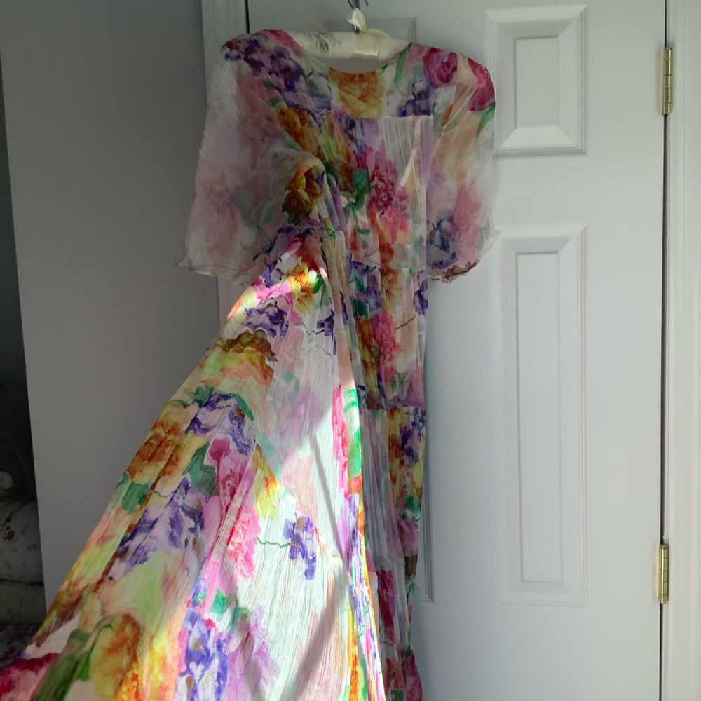Johnny Was silk dress with slip  size M